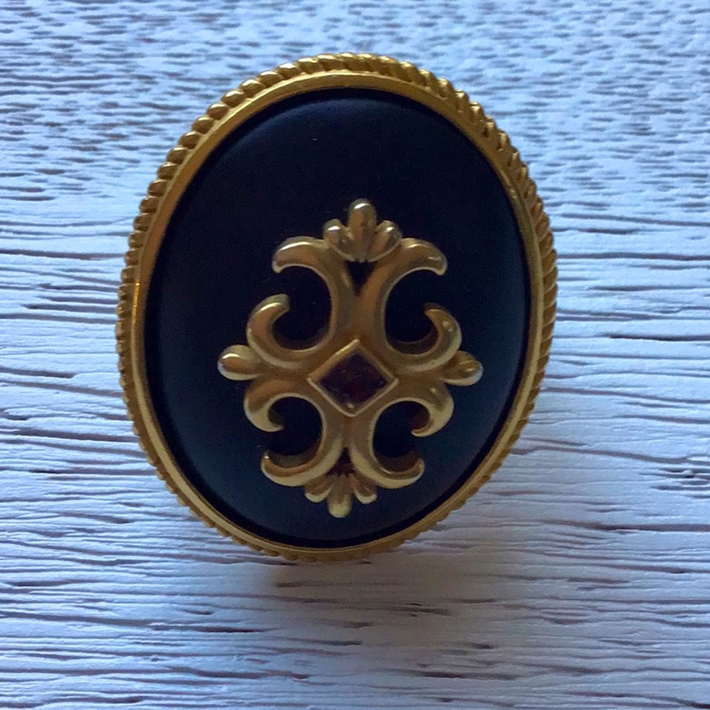 14k Gold-Plated Jet Shield Ring